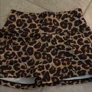 Leopard Print High-Waisted Shorts